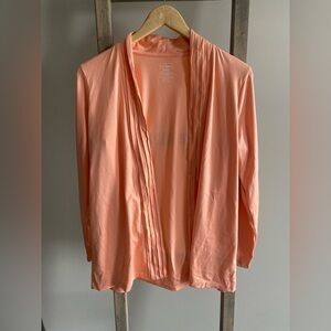 L.L. Bean coral cotton cardigan